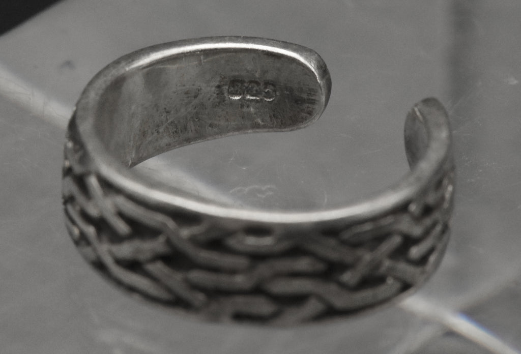 Vintage Sterling Silver Celtic Knot Open Shank Adjustable Toe Ring - Size 3.25+
