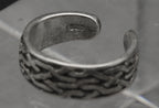 Vintage Sterling Silver Celtic Knot Open Shank Adjustable Toe Ring - Size 3.25+