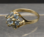 Vintage 10k Gold Blue Topaz Ring - Size 6