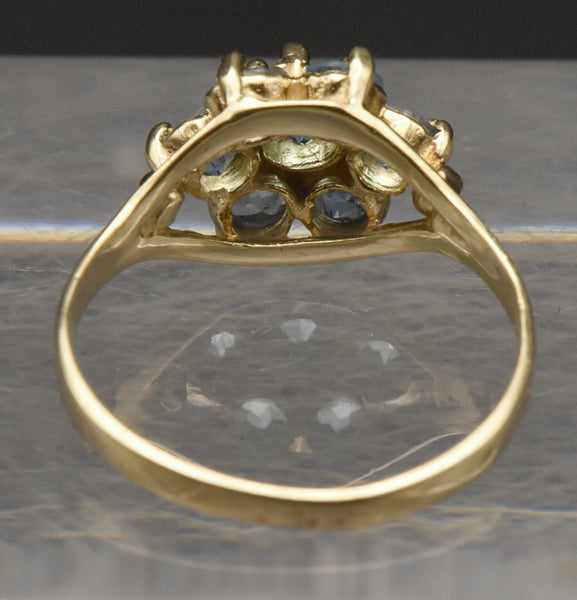 Vintage 10k Gold Blue Topaz Ring - Size 6