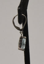 UNMATCHED Vintage Sterling Silver Blue Topaz Triangle Cut Dangle Earring