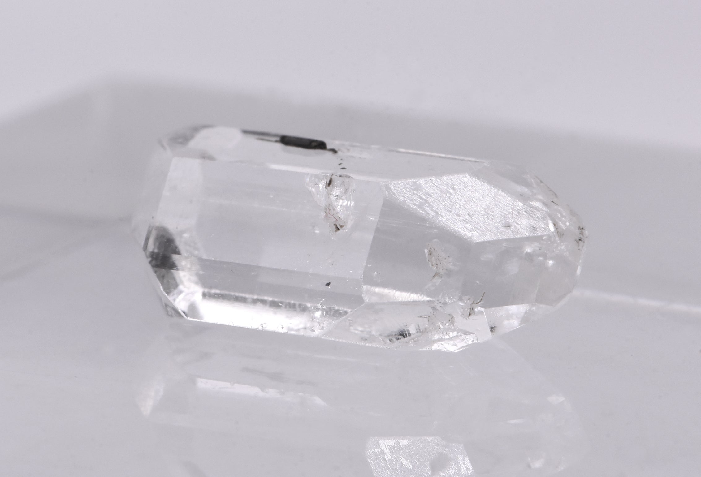 Stunning Double Terminated Faceted Gem Quality Colorless Topaz Crystal