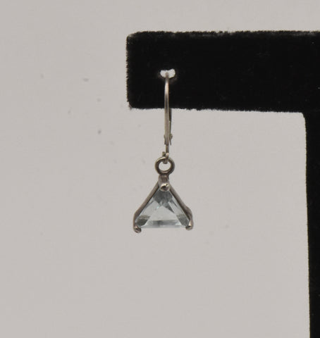 UNMATCHED Vintage Sterling Silver Blue Topaz Triangle Cut Dangle Earring