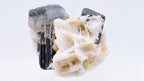 Tricolor Green, Pink, Blue Tourmaline Crystal and Dark Green Tourmaline Crystal on Feldspar with Albite - Pakistan