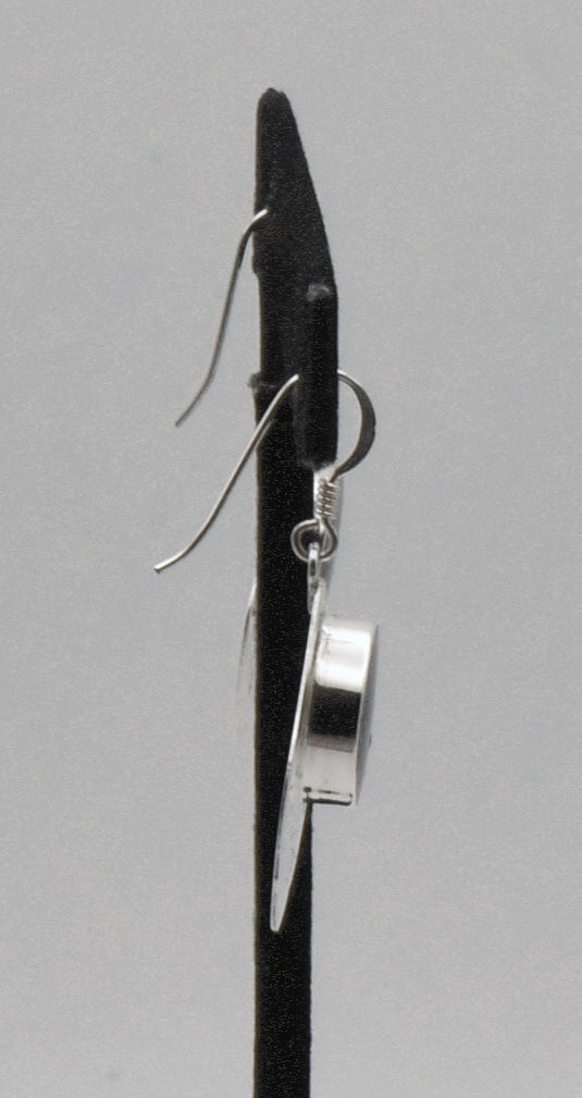 Vintage Sterling Silver Black Onyx Dangle Earrings