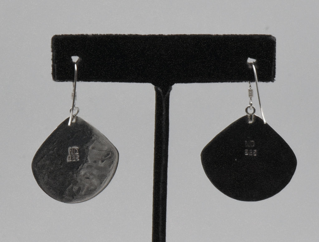 Vintage Sterling Silver Black Onyx Dangle Earrings