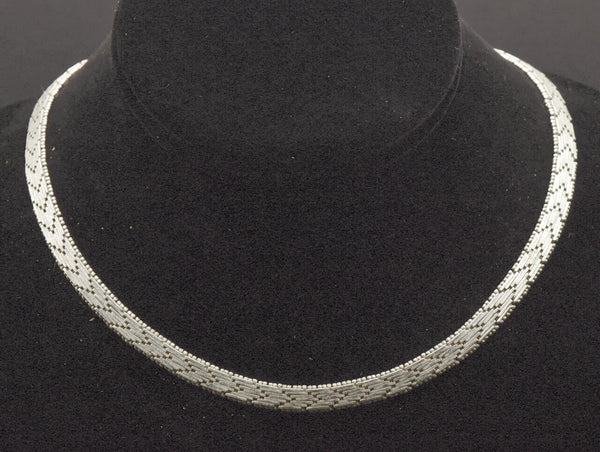 Vintage Italian Sterling Silver Copper, Silver, and Gold Tone Sterling Silver Chain Necklace - 16"