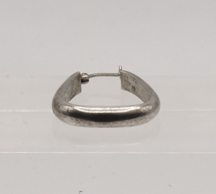 UNMATCHED Vintage Sterling Silver Triangle Hoop Earring