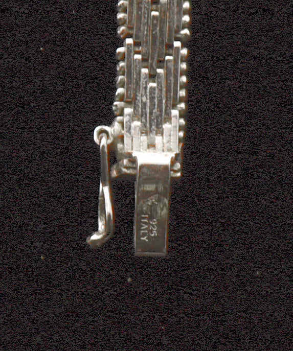 Vintage Italian Sterling Silver Copper, Silver, and Gold Tone Sterling Silver Chain Necklace - 16"