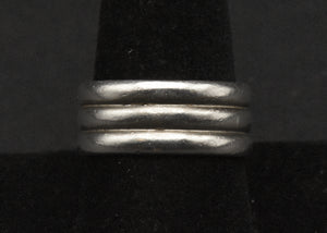 Vintage Handmade Sterling Silver Triple Stacked Band - Size 9.25