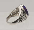 Vintage Sterling Silver Purple Turquoise Cabochon Ring - Size 8.75