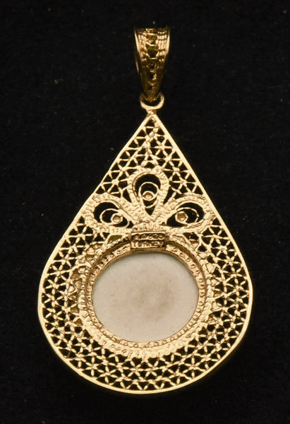 Vintage Gold Tone Sterling Silver Filigree Pendant