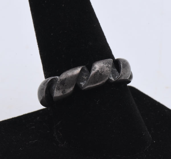 Château d'Argent - Vintage Unique Twisted Sterling Silver Ring - Size 9