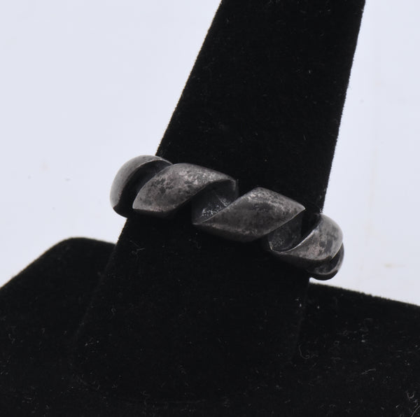 Château d'Argent - Vintage Unique Twisted Sterling Silver Ring - Size 9