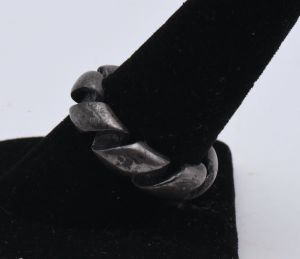 Château d'Argent - Vintage Unique Twisted Sterling Silver Ring - Size 9