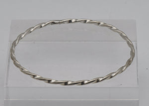 Vintage Sterling Silver Twisted Bangle Bracelet