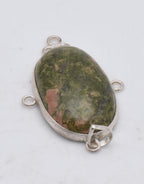 Unakite Cabochon Sterling Silver Pendant