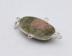 Unakite Cabochon Sterling Silver Pendant