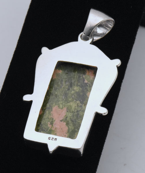 Sterling Silver Unakite Tablet Pendant