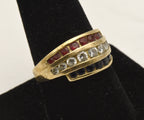 Ross-Simons - Vintage Vermeil Red, White, and Blue Ruby, Topaz, Sapphire Ring  - Size 9.25