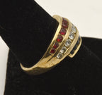 Ross-Simons - Vintage Vermeil Red, White, and Blue Ruby, Topaz, Sapphire Ring  - Size 9.25