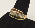 Ross-Simons - Vintage Vermeil Red, White, and Blue Ruby, Topaz, Sapphire Ring  - Size 9.25