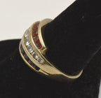Ross-Simons - Vintage Vermeil Red, White, and Blue Ruby, Topaz, Sapphire Ring  - Size 9.25