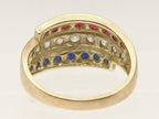 Ross-Simons - Vintage Vermeil Red, White, and Blue Ruby, Topaz, Sapphire Ring  - Size 9.25