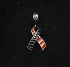 Vintage Italian Sterling Silver Dangling USA Ribbon Charm