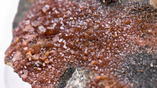 Tiny Vanadinite Crystals Cluster on Matrix - Arizona, USA