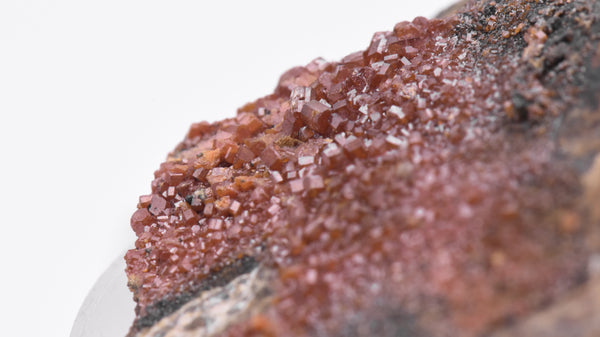 Tiny Vanadinite Crystals Cluster on Matrix - Arizona, USA