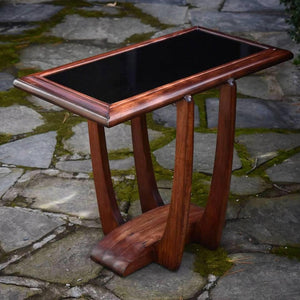 Vintage Mid Century Modern/Art Deco Glass Top Side Table
