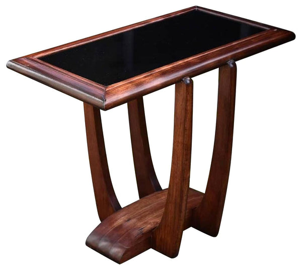 Vintage Mid Century Modern/Art Deco Glass Top Side Table