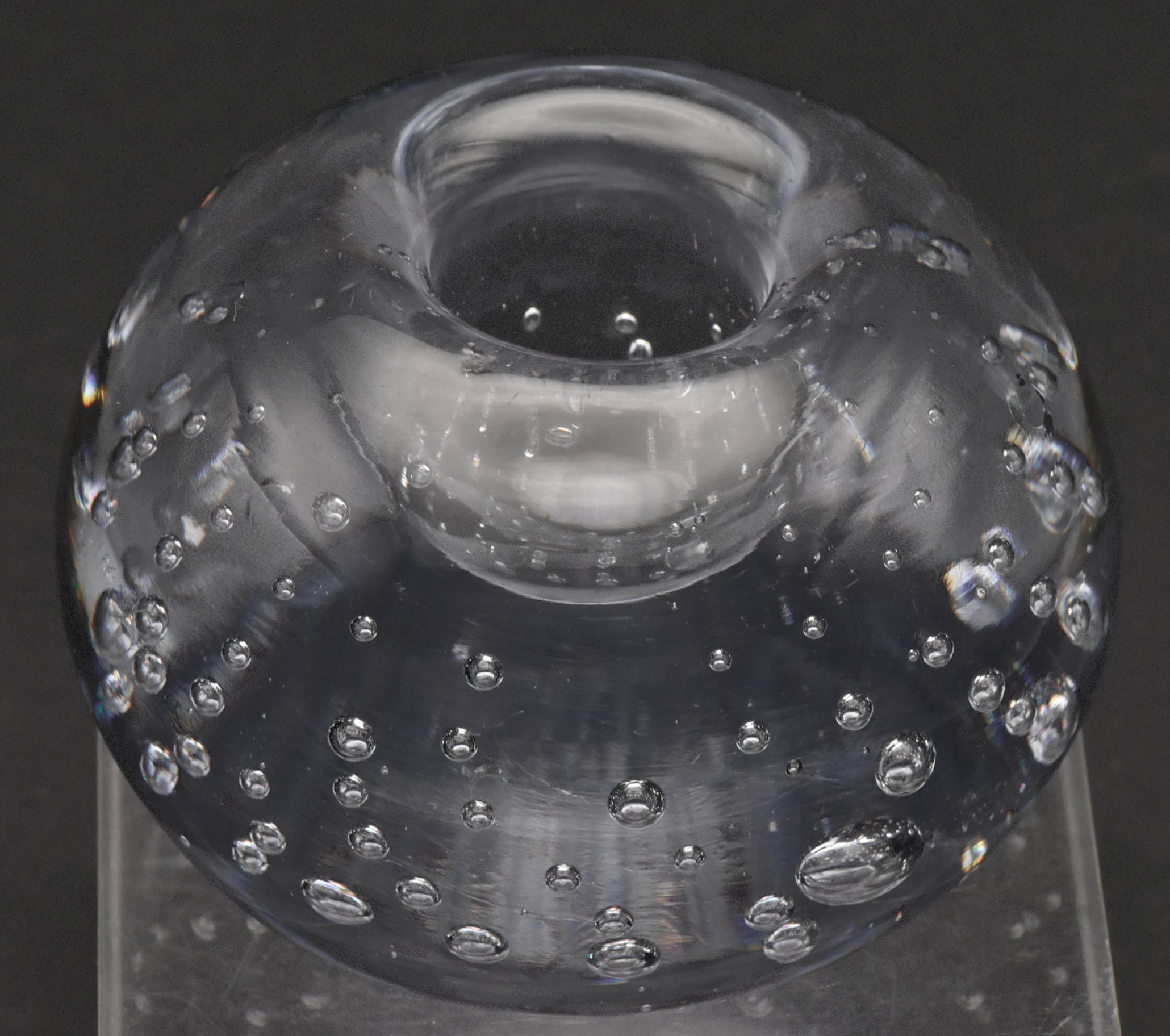 Vintage Glass Candlestick Holder Paperweight
