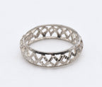 Vintage Sterling Silver Basket Weave Design Band - Size 8