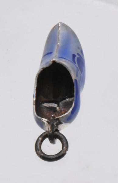 Vintage 835 Silver Delft Enamel Souvenir Dutch Clog Charm