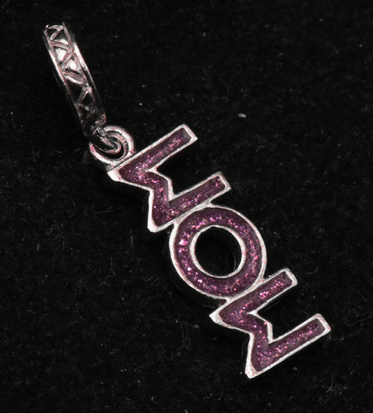 Vintage Italian Sterling Silver Dangling "MOM"/"WOW" Charm