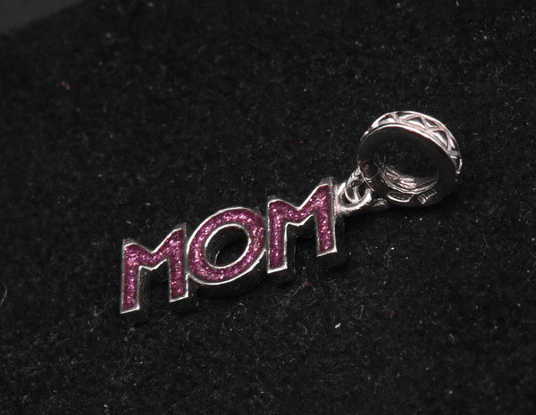 Vintage Italian Sterling Silver Dangling "MOM"/"WOW" Charm