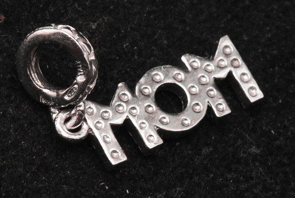 Vintage Italian Sterling Silver Dangling "MOM"/"WOW" Charm