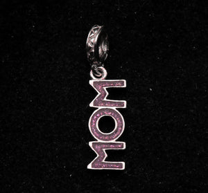 Vintage Italian Sterling Silver Dangling "MOM"/"WOW" Charm