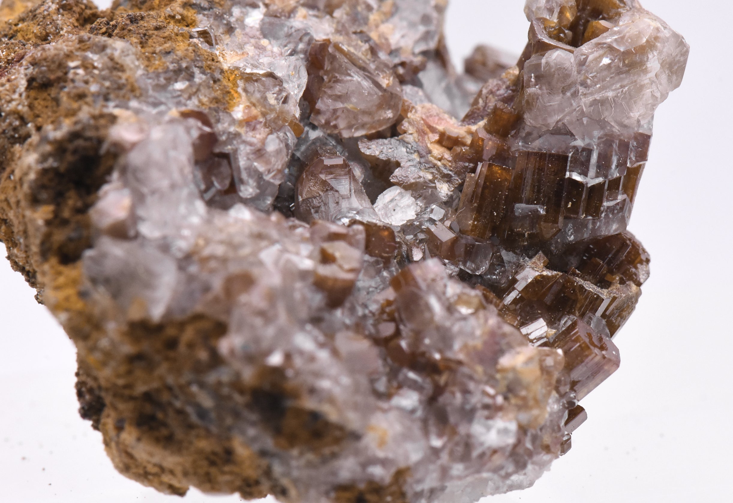 Wulfenite and Calcite Crystal Cluster Mineral Specimen - Mexico