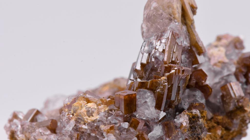 Wulfenite and Calcite Crystal Cluster Mineral Specimen - Mexico