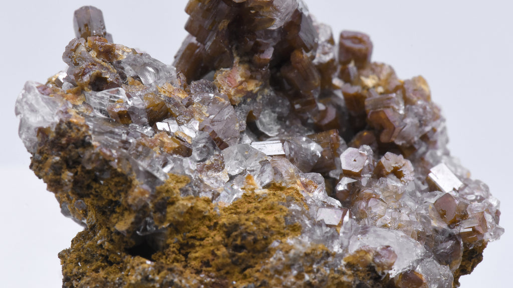 Wulfenite and Calcite Crystal Cluster Mineral Specimen - Mexico