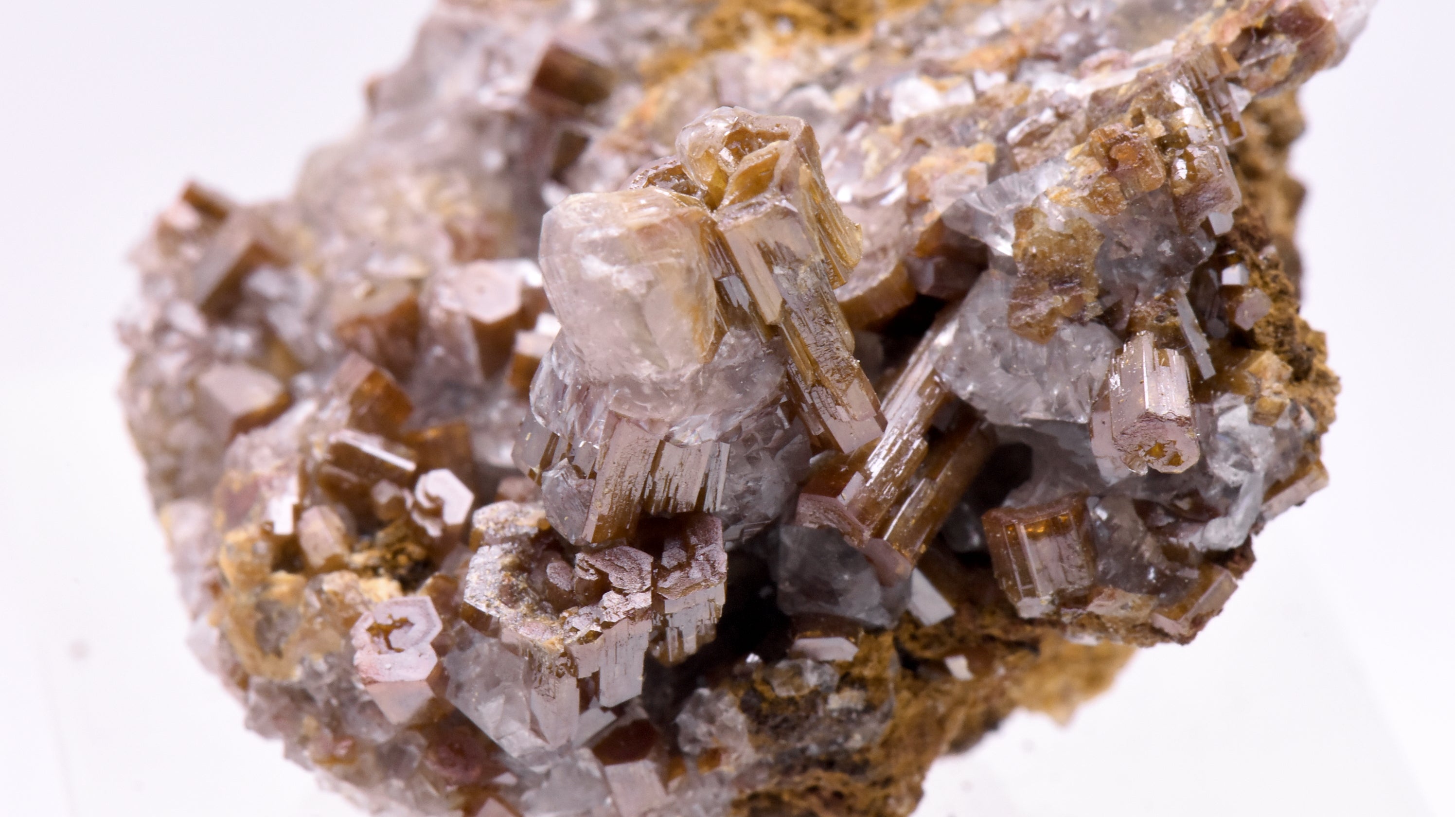 Wulfenite and Calcite Crystal Cluster Mineral Specimen - Mexico