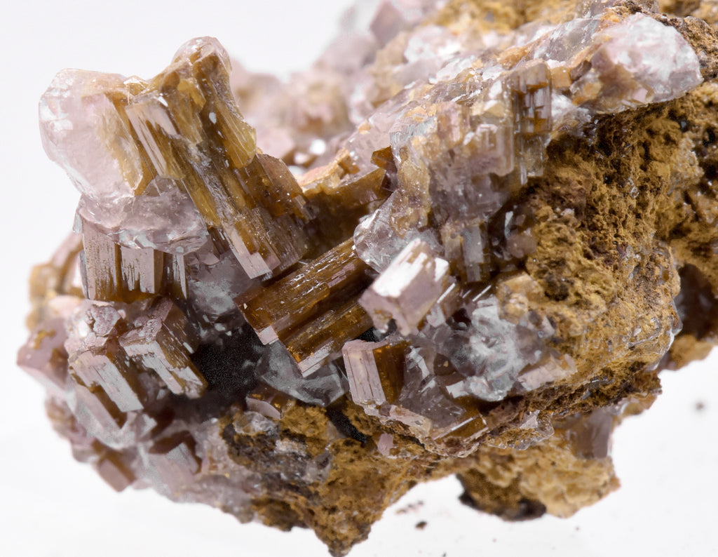 Wulfenite and Calcite Crystal Cluster Mineral Specimen - Mexico