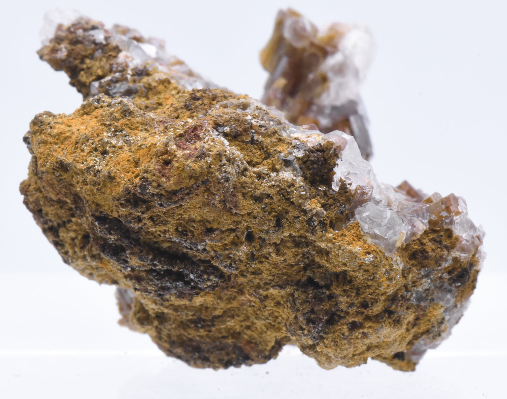 Wulfenite and Calcite Crystal Cluster Mineral Specimen - Mexico