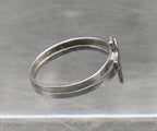 Vintage Sterling Silver and Black Enamel Cross Ring - Size 3.75