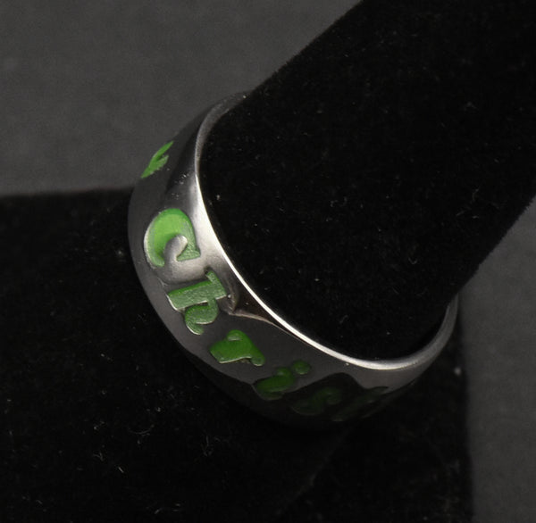 Sterling Silver Glow in the Dark "Merry Christmas" Band - Size 8