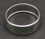 Sterling Silver Glow in the Dark "Merry Christmas" Band - Size 8