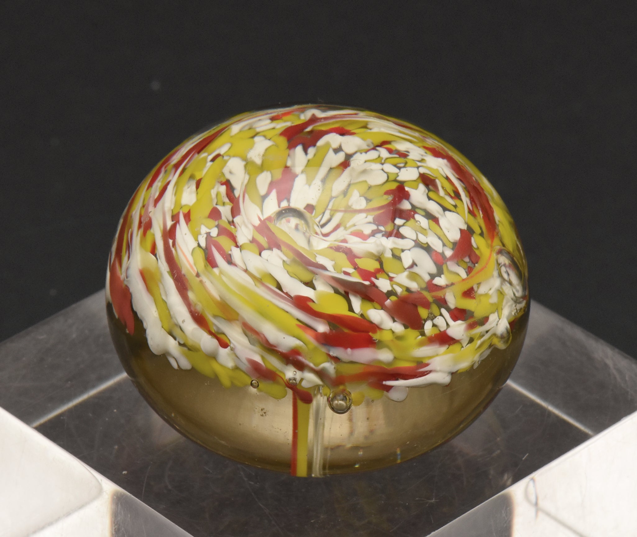 Vintage Handmade Glass Colorful "Confetti" Paperweight